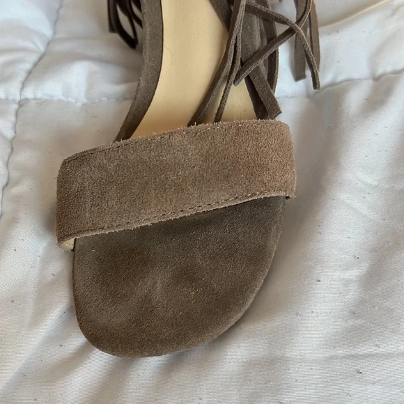 Suede block heel fringe sandals.  Matiko x Free People - Picture 8 of 10
